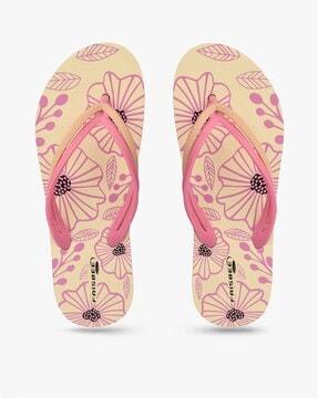 floral thong-strap slippers