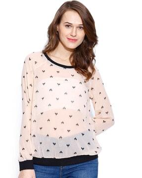 floral top with round-neck