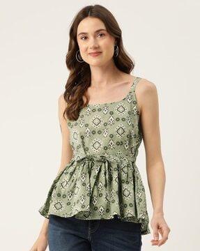 floral top with sleeveless