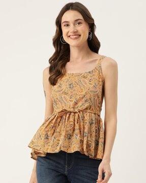 floral top with sleeveless