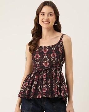 floral top with sleeveless