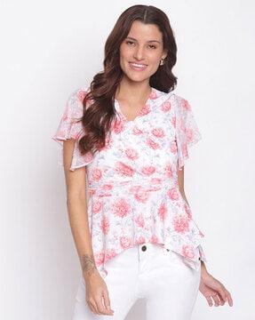 floral v neck top