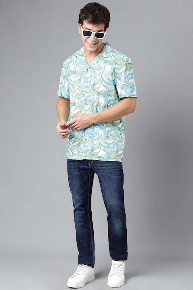 floral viscose regular fit mens casual shirt