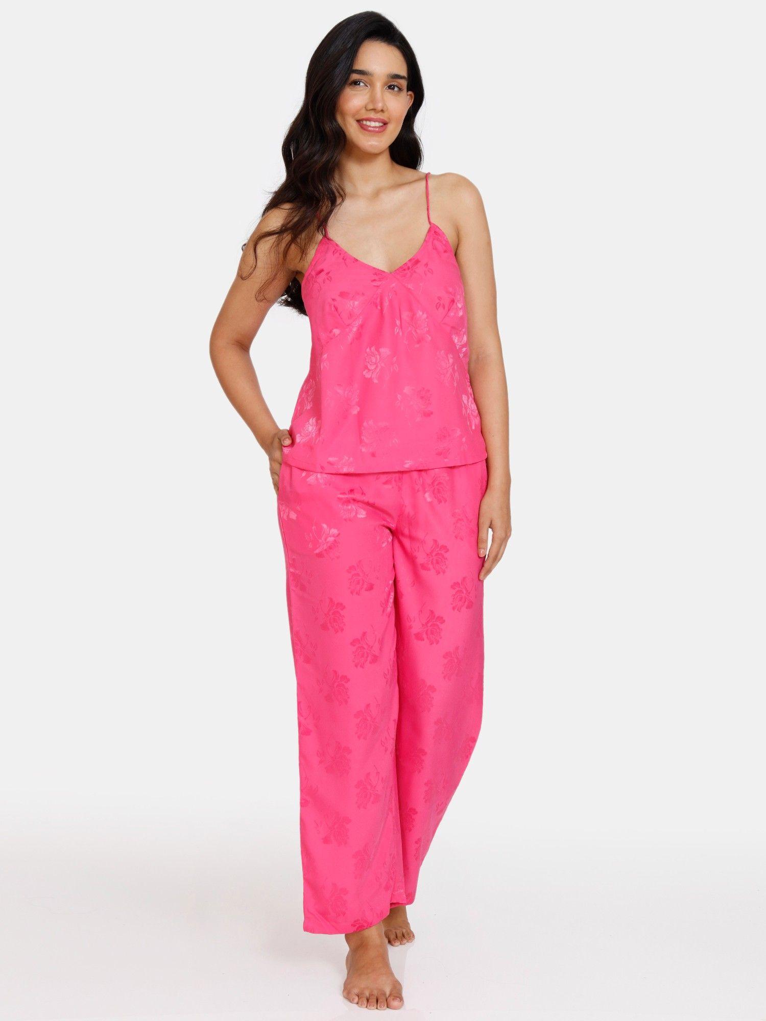 floral vows woven pyjama set - tea rose -pink