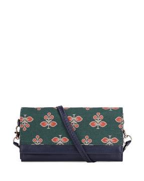 floral wallet with detachable strap