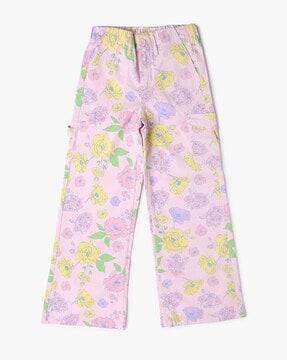 floral wide-leg pants