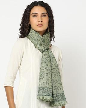 floral woven acrylic stole