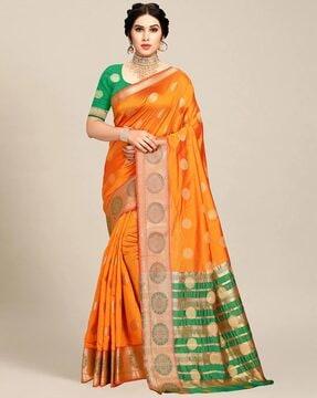 floral woven art silk saree