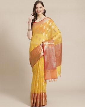 floral woven banarasi saree