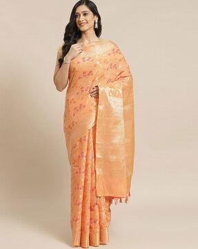 floral woven banarasi saree