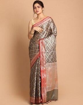 floral woven banarasi saree