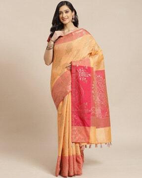 floral woven banarasi saree