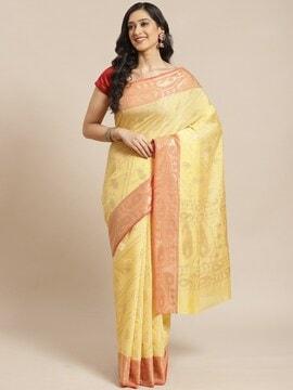 floral woven banarasi saree