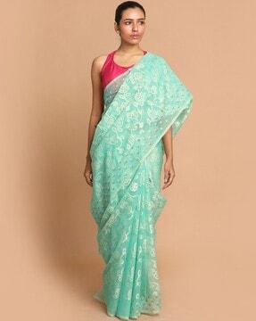 floral woven banarasi saree