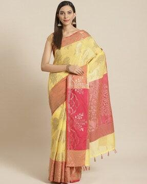 floral woven banarasi saree