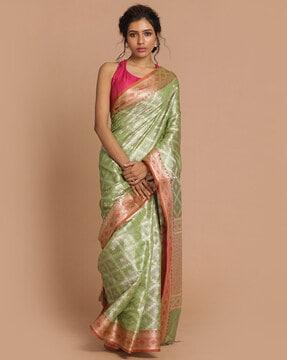 floral woven banarasi saree