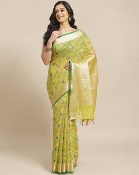 floral woven banarasi saree