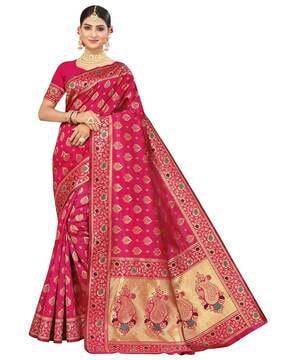 floral woven banarasi silk saree