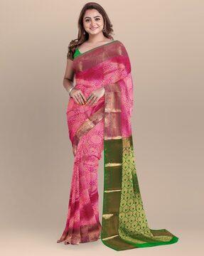 floral woven banarasi silk saree