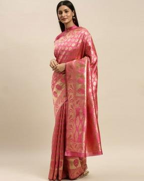 floral woven banarasi silk saree