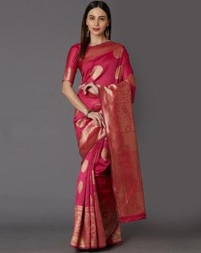 floral woven banarasi silk saree