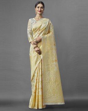 floral woven banarasi silk traditional saree