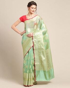 floral woven banarasi traditional saree