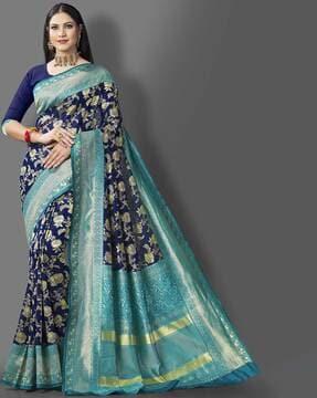 floral woven banarasi traditional saree