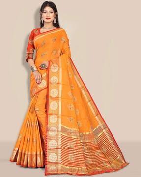 floral woven banarasi traditional saree