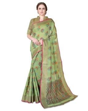 floral woven cotton saree