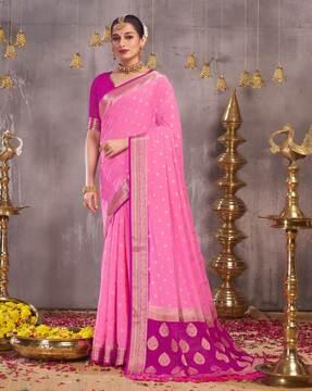 floral woven georgette saree