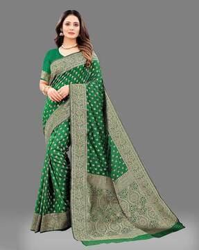 floral woven jacquard silk saree