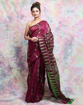 floral woven jamdani saree