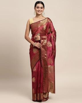 floral-woven kanjeevaram saree