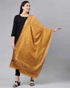 floral woven kashmiri shawl