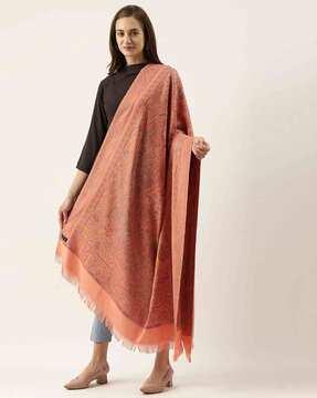 floral woven kashmiri shawl