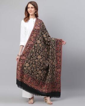 floral woven print shawl