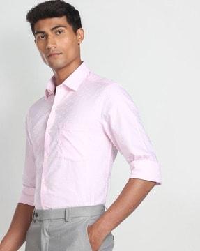 floral woven regular fit shirt with patch pocket
