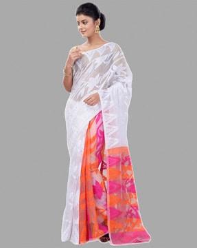 floral woven saree