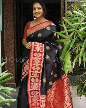 floral woven soft silk saree