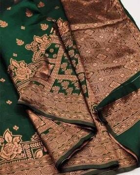 floral woven soft silk saree