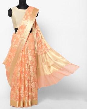 floral-woven traditional liva saree