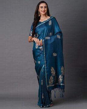 floral woven traditional saree