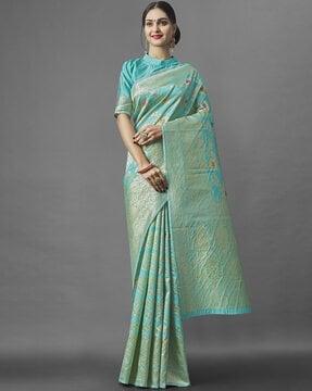 floral woven traditional saree