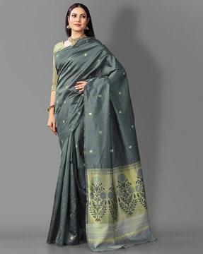 floral woven traditional saree