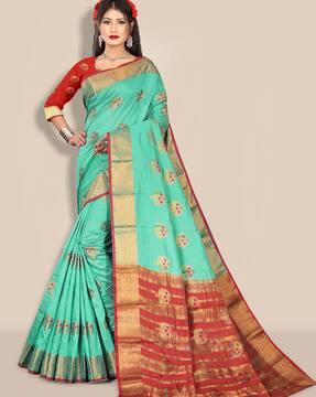 floral woven traditional saree