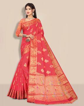 floral woven traditional saree