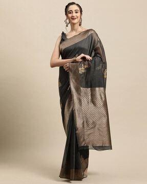 floral woven traditional saree