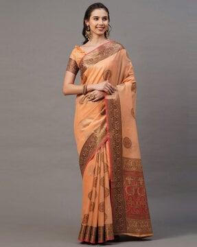 floral woven traditional saree