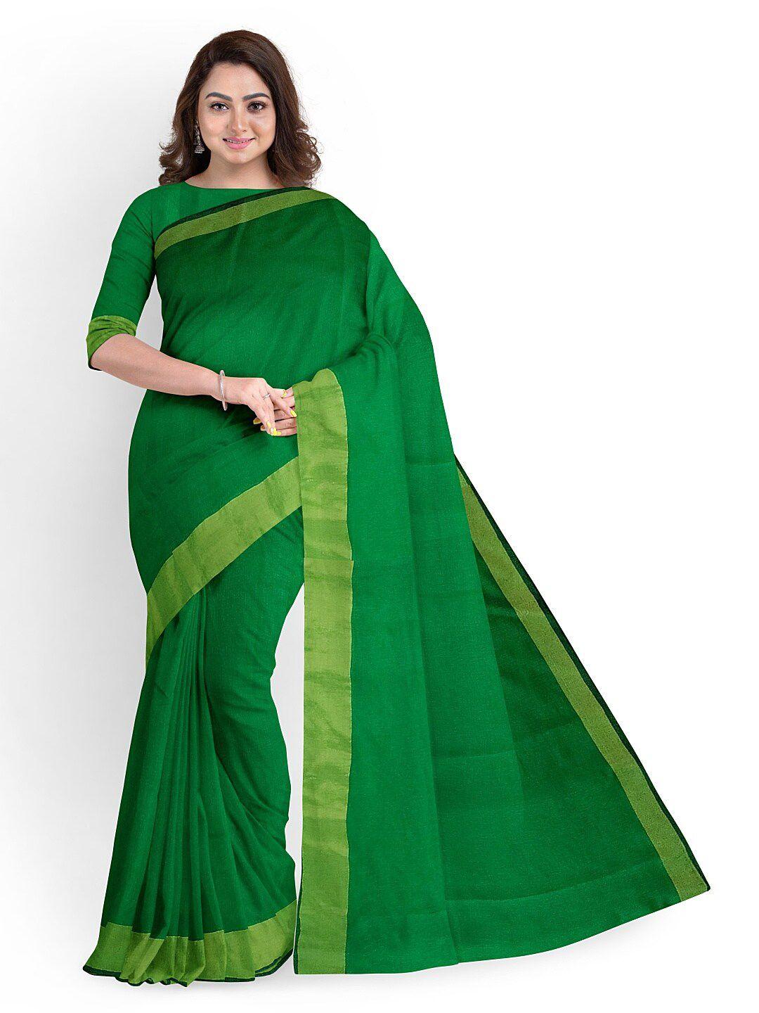 florence green silk cotton  sungudi saree